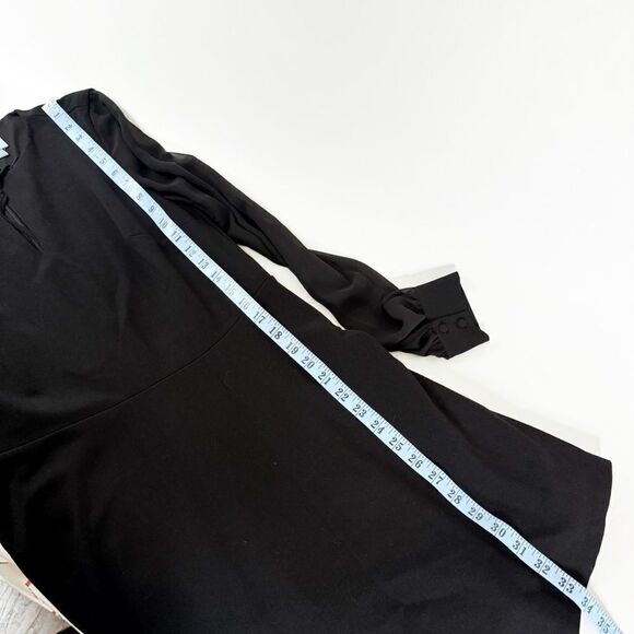 CeCe Women's Black Long Sleeve A-Line Mini Dress with Sheer Sleeves Size 8 - Picture 8 of 10